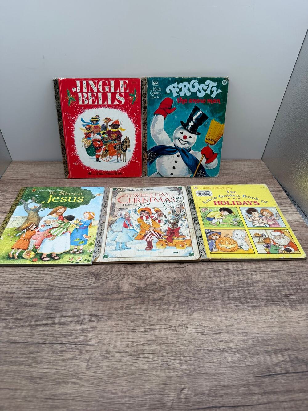 Vintage Little Golden Books Lot-FrostySnowman Jingle Bells Twelve Days Christmas